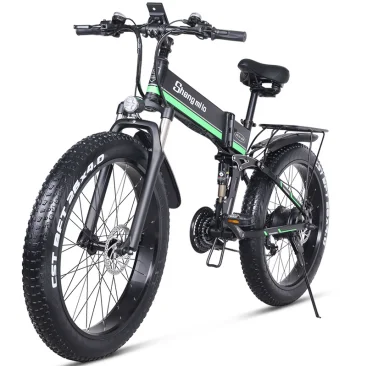 (EU Stock)MX01 mountain electric bike 1000W 12.8AH snow bike 40KM/h 26inch Fat tires waterproof foldable ebike