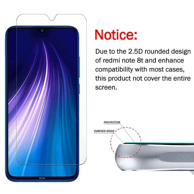 Vidrio templado para xiaomi redmi note 8t Protector de pantalla de vidrio protector para note8t notes 8 t t8