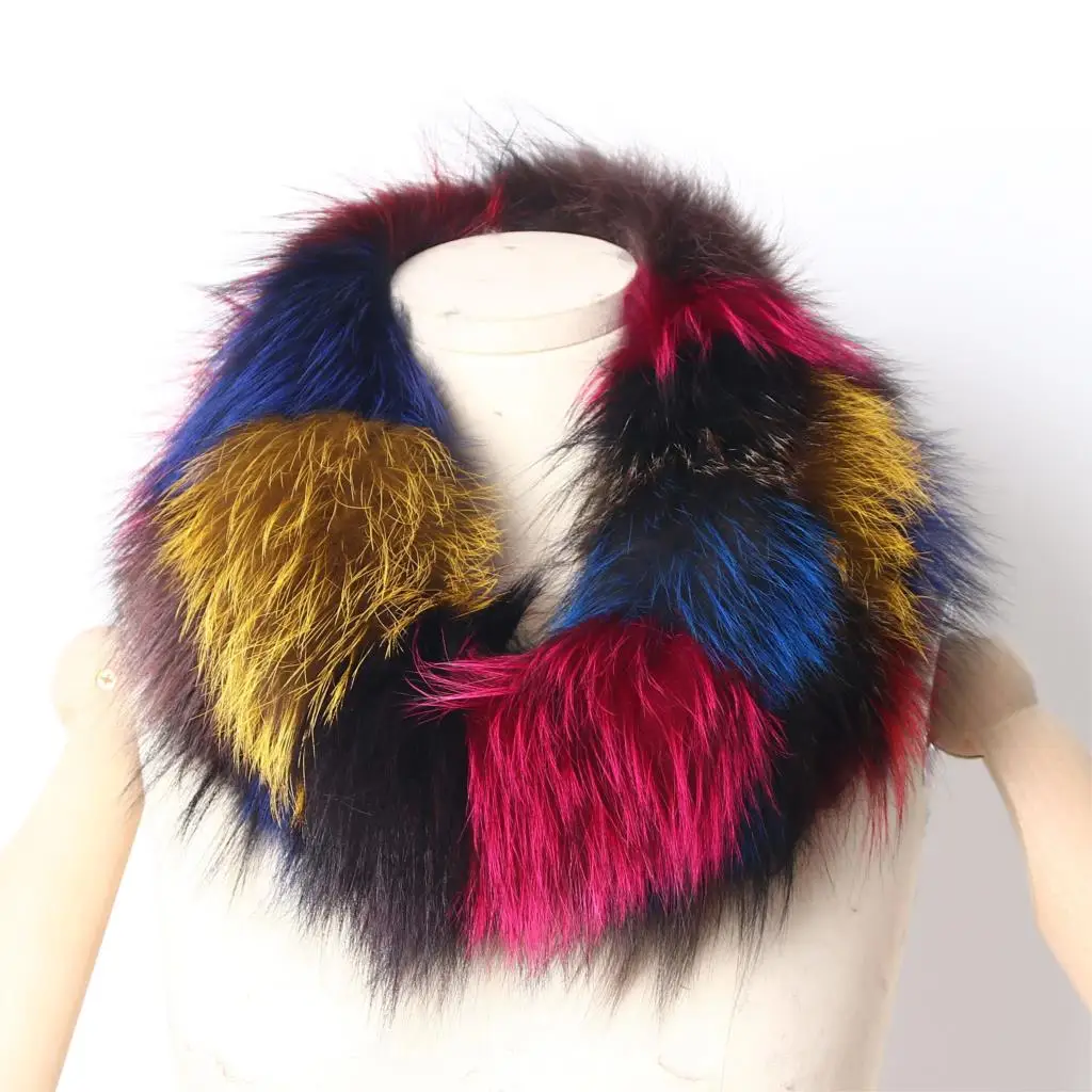 ZDFURS* Hot Brand New Genuine Real Fox Fur scarves Women\'s Lady Fur Scarf Ring Cowl Snood  Infinity Scarf Wraps Shawl