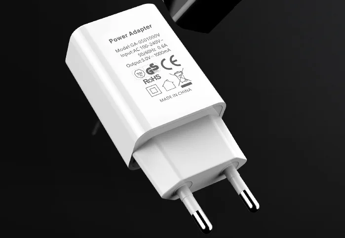 500 Pcs CE certified 5V 1A USB charger EU plug 5w USB charging head small household appliances LED power adapter