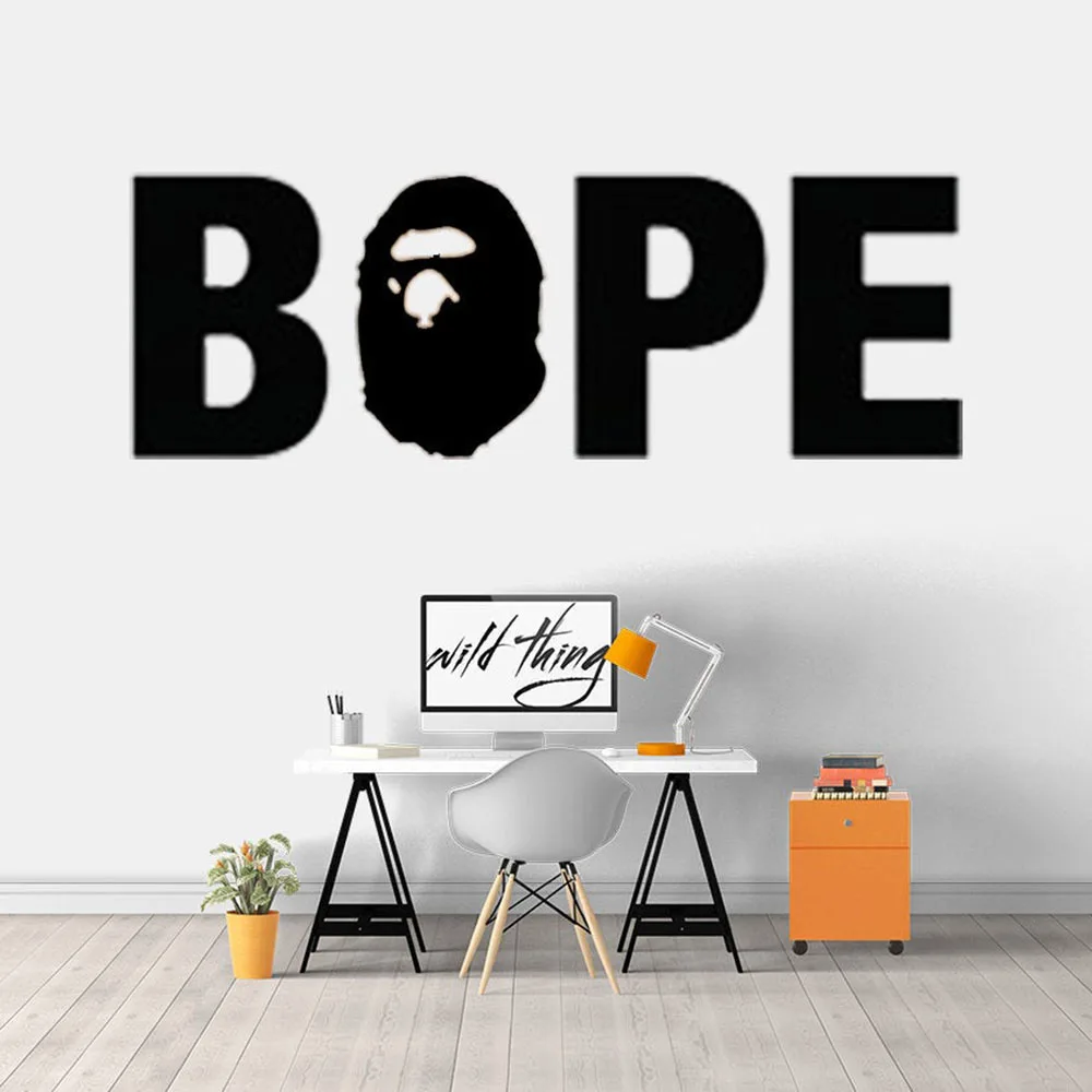 Bape Wall Stickers Home Decor Living Room Boys Bedroom Decoration Vinyl Single Color Mural Art Removable Wallpaper S013