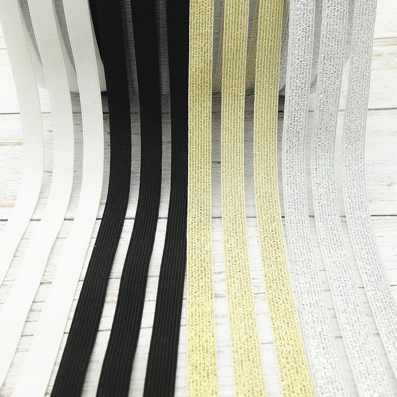 Black White Elastic Band 50mm 90mm Glitter Gold Silver Mesh Garment Elastic Belt Girl Dress Sewing DIY Crafts Accessories 1meter