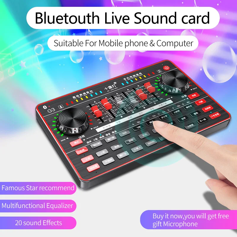 2022 Tenlamp Sound Card USB Condenser Wired Single Micr Professional Podcast PC Microphone for Streaming Gaming YouTube Singing