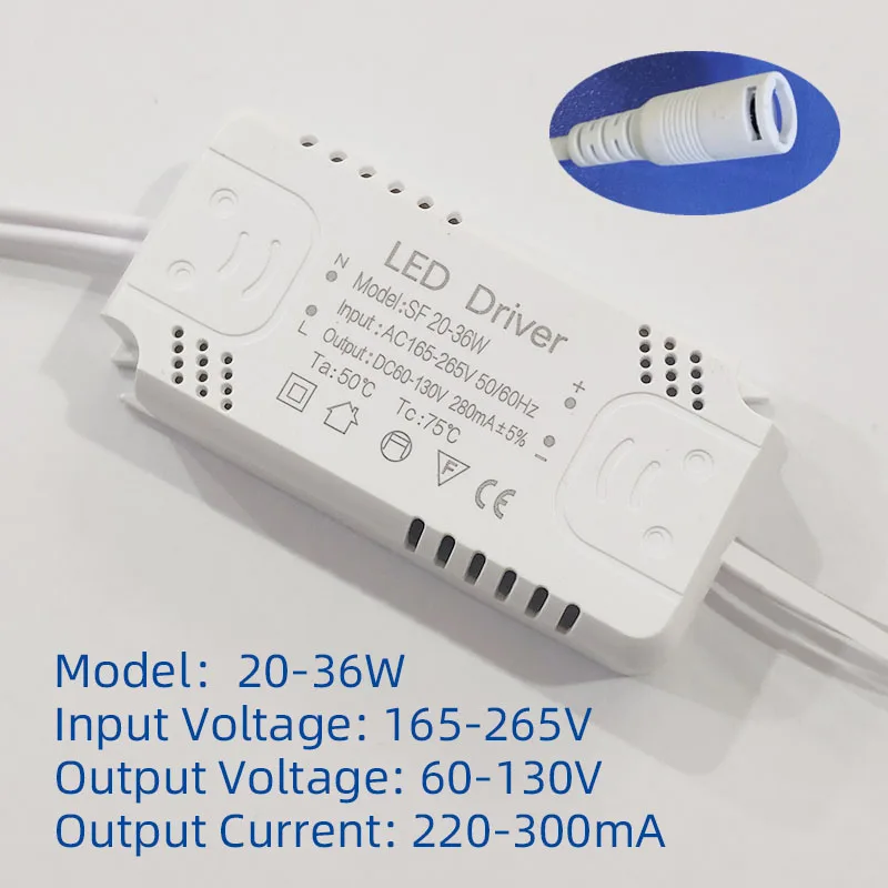 Imagem -06 - Transformadores de Iluminação Led para Luzes Led Driver de Lâmpada do Painel Conector dc 24w 36w 50w 58w 60w 68w 80w