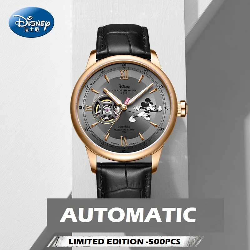 Disney Micky Mouse Limited Editon Men Automatic Wrist Watch Japan Mechanical Movement 50M Waterproof Luminous Hands Hollow 2020