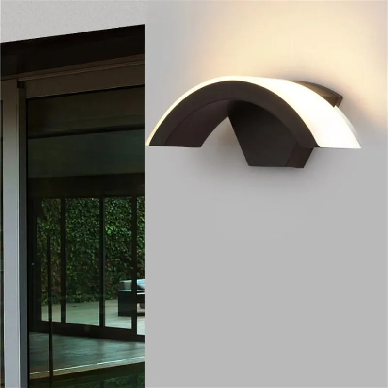 

12W Motion Sensor Outdoor Balcony Stair Wall Light Of Corridor Aisle Light Waterproof Arc Style Rainproof Wall Sconce