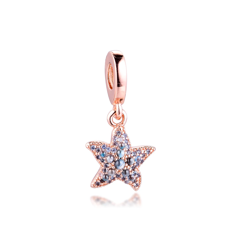 

Sparkling Starfish Dangle Charm for Bracelets Women 925 Sterling Silver Pendant Charms for Jewellry Making 2020 New Arrival