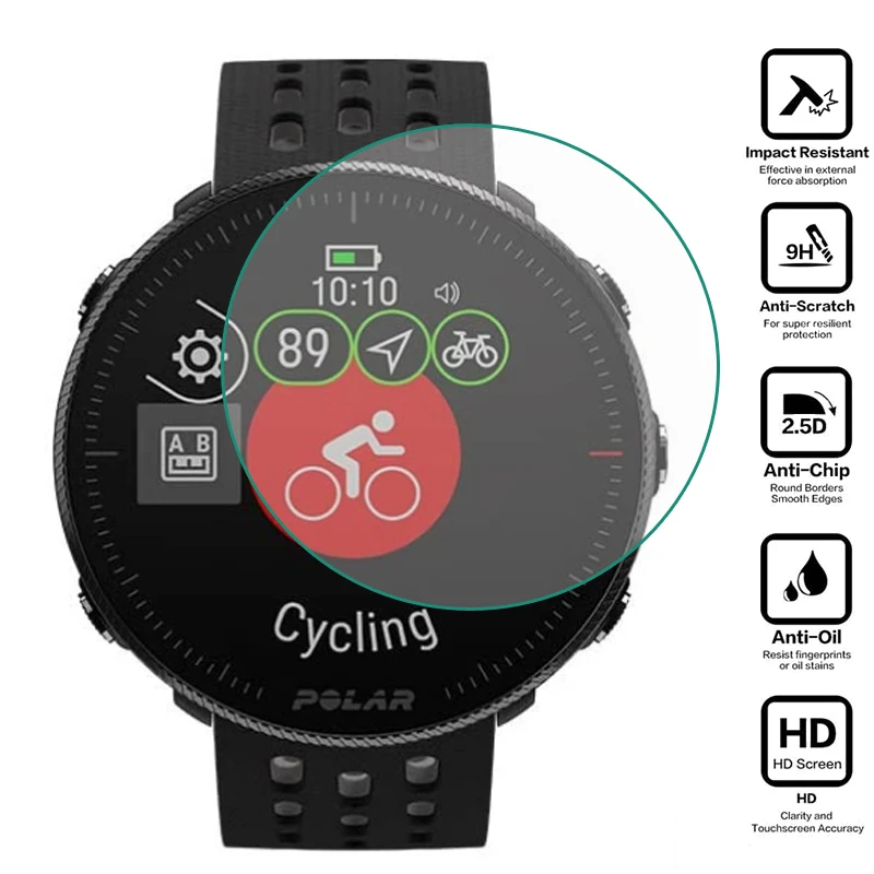 Vidro temperado transparente película protetora guarda para polar vantage m2 relógio esporte smartwatch protetor de tela capa proteção