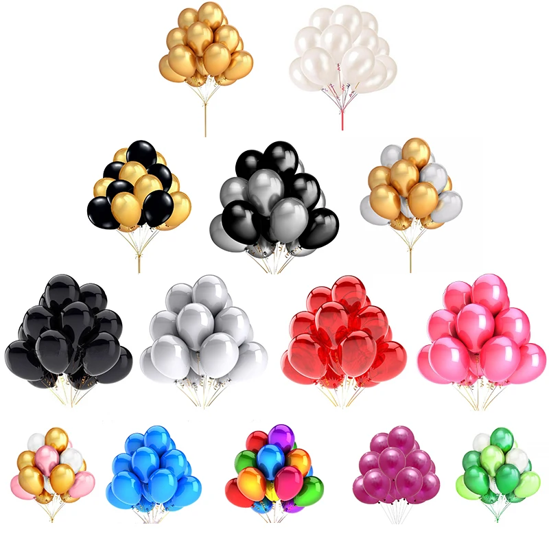 10pcs 10/12inch Glossy Pearl Latex Balloon Birthday Party Wedding decorate Colorful Inflatable Balloon aldult Kids Toys Air Ball