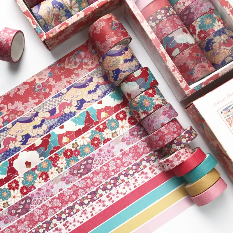 12 Rolls Washi Tape Set Cherry Blossoms Floral Pattern Washi Masking Tape For Scrapbook Diy Crafts Diy Gift Wrapping