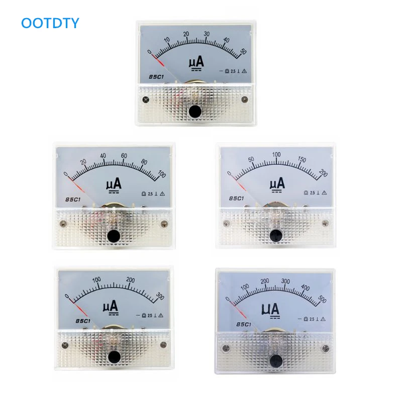 DC 85C1 μA Analog Current Meter Panel Dial Current Gauge Pointer Ammeter Microampere Meter 50μA 100μA 200μA 300μA 500μA