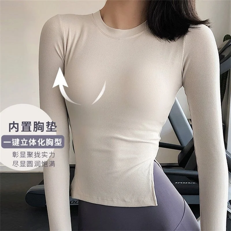 Yoga Crop Top Yoga Dress Women Bra Long Sleeve Elastic Running Sports Top T-shirt Top Deportivo Mujer Camisetas