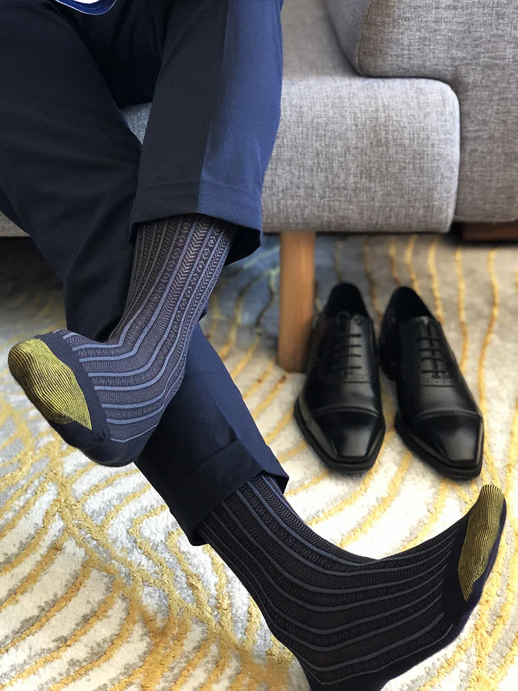 Tube Socks Men\'s Formal Dress Socks Business Men Streetwear Dress Socks Fashion Men\'s Black Dress Socks Male Suit Socks