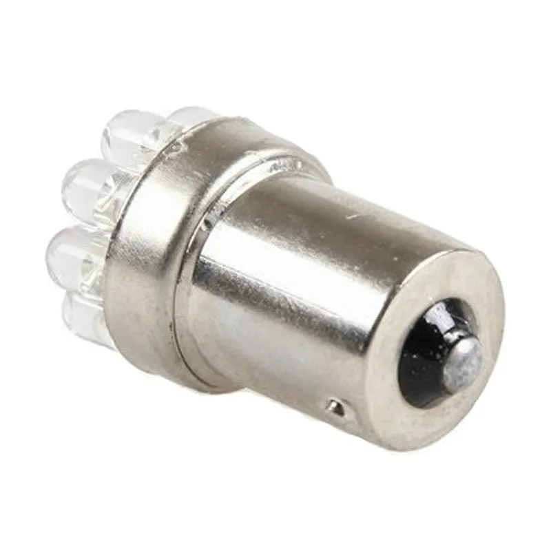 Luz LED de señal de giro para coche, lámpara de estacionamiento de respaldo para camión, Bombilla blanca 9SMD, G18, S25, 1156, BA15S, DC12V, 24V, 10 piezas