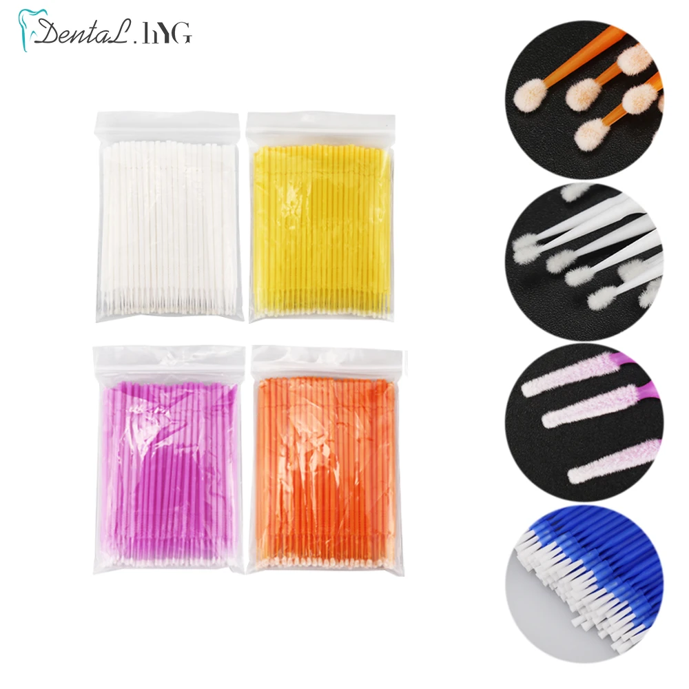 400pcs Dental Disposable Micro Applicator Microbrushes Bendable Eyelash Brushes Swab Extension Tools for Beauty for Dental Use