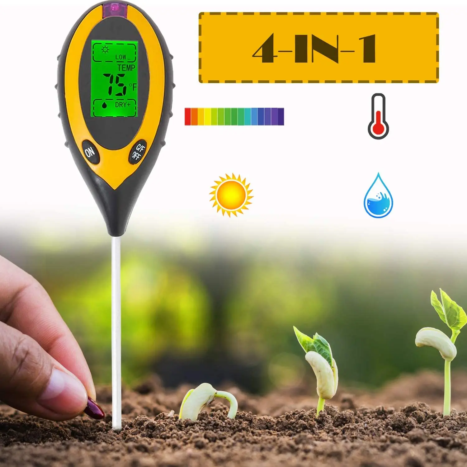 3/4 in 1 Soil pH Tester PH Light Moisture Acidity Tester Soil Tester Moisture Meter Plant Soil Tester Kit for Flowers