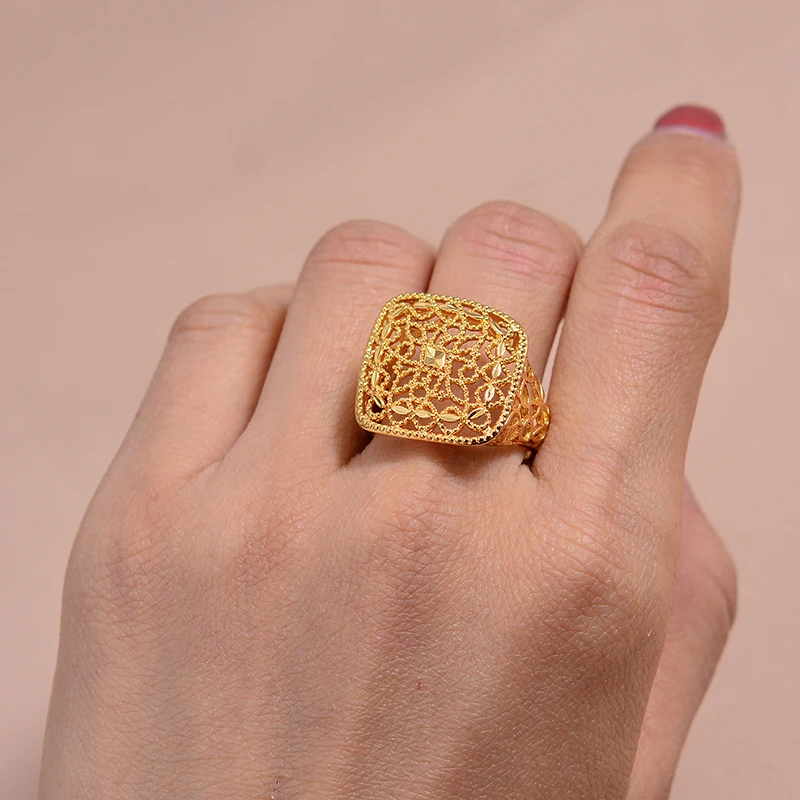 

Wando Women Ring Gold Color and Brass Ethiopian Bride Wedding Ring Africa Jewelry/Arab Ring/Nigeria/Middle East