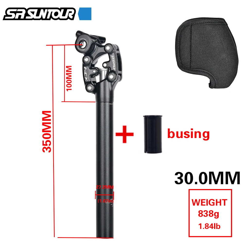 SR Suntour NCX Fiets Demping Verende Zadelpen Mountainbike 50mm Reizen 27.2/28.6/30.0/30.4/30.9/31.6/33.9*350mm Zadelbuis