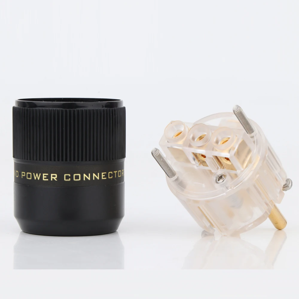 موصل قابس طاقة Schuko مطلي بالذهب ، قابس إناث IEC C15 ، صوت هاي انش ، عرض من TG ، زوج واحد