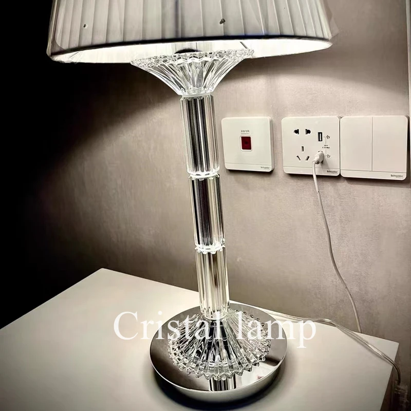 Modern French Crystal Table Lamps Luminous Lamp for LIving Room Bedroom Lights