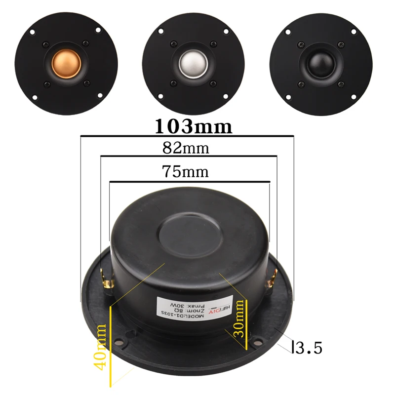 HIFIDIY LIVE 4 4.25 Inch HI-FI AUDIO Tweeter Speaker Unit Black Silk membrane 8OHM 30W ATreble Loudspeaker D1-103S D1-108S