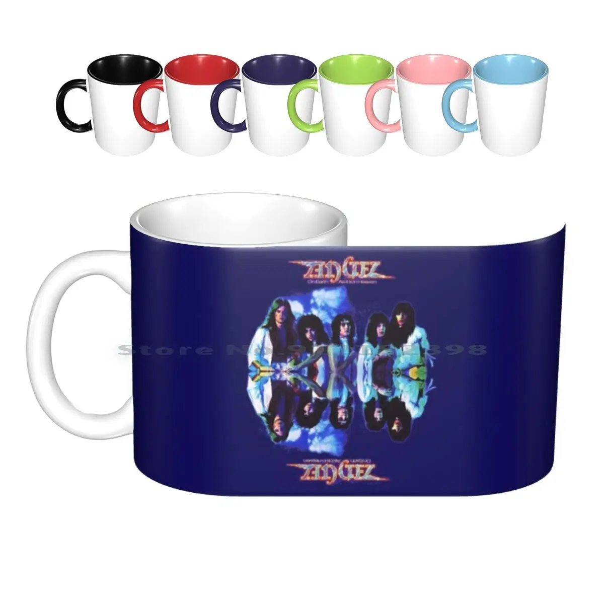 Angel On Earth As It Is In Heaven Ceramic Mugs Coffee Cups Milk Tea Mug Angel Hard Metal Earth Heaven White Heat Helluva Band