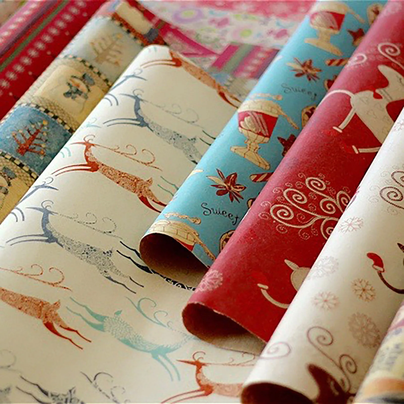 2021 Christmas Wrapping Paper Christmas Printing Kraft Paper Roll Crafts Art Gift Packaging Decorative Paper Packing Paper