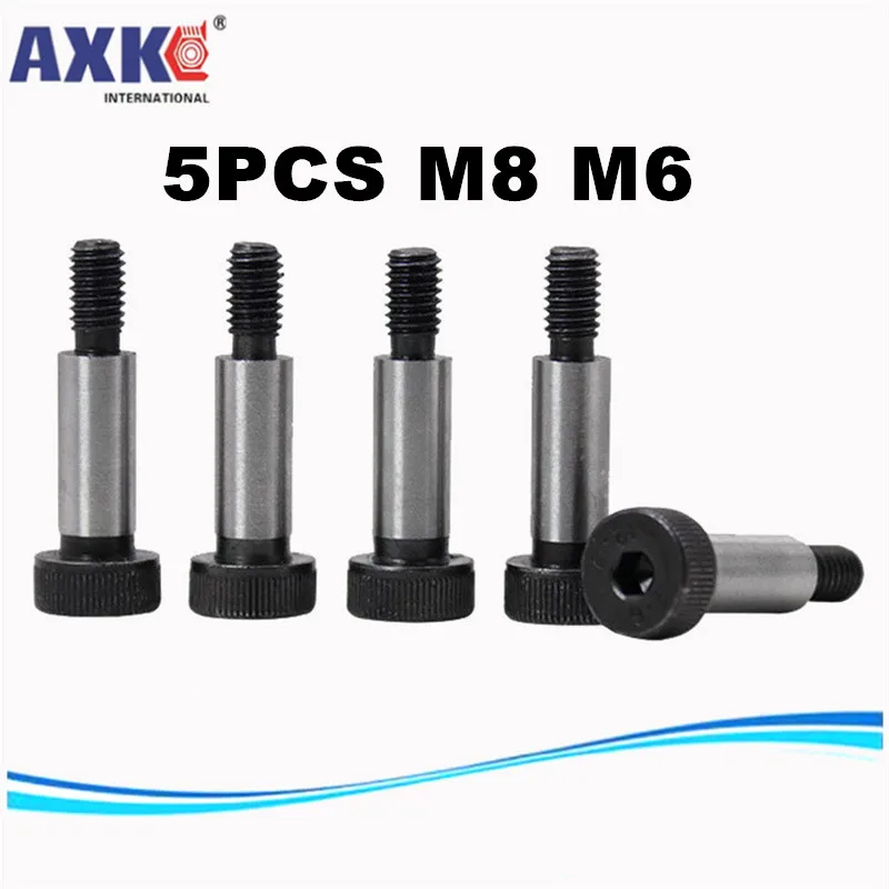 

AXK 5PCS M8 M6 Hexagon Screw Shaft 12.9 Grade Alloy Steel Hexagon Socket Head High-Precision Roller Bearings Shoulder Screw Bolt