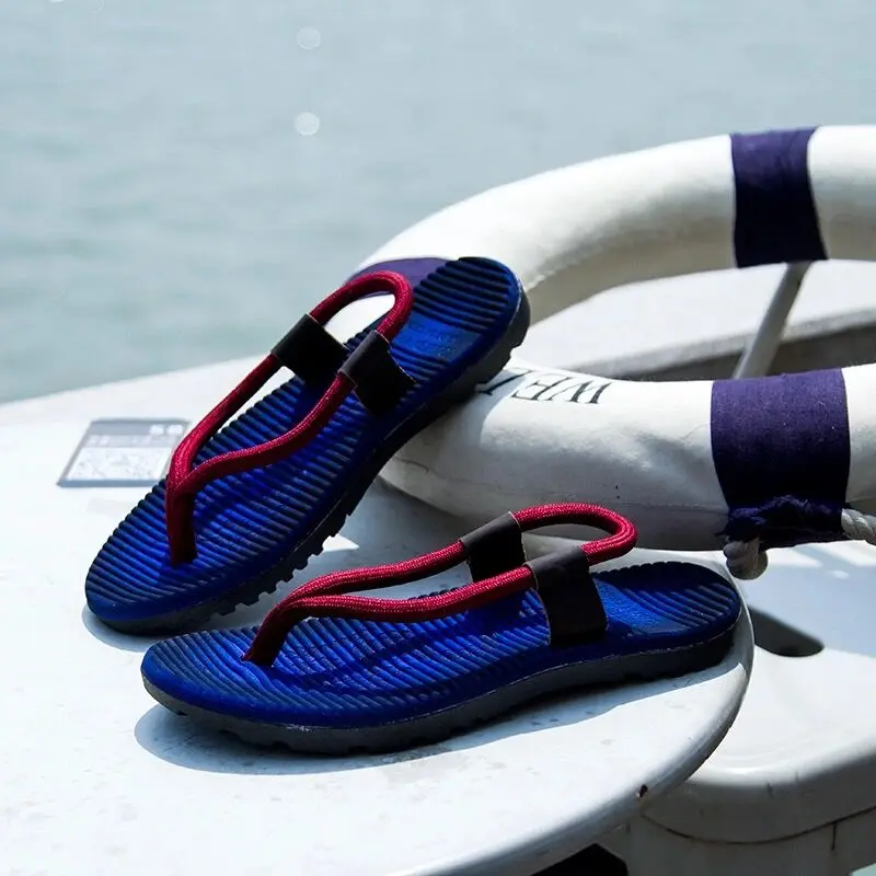 Zapatillas de Anime para hombre, Chanclas de Luffy, sandalias de playa antideslizantes de verano, zapatos Casuales