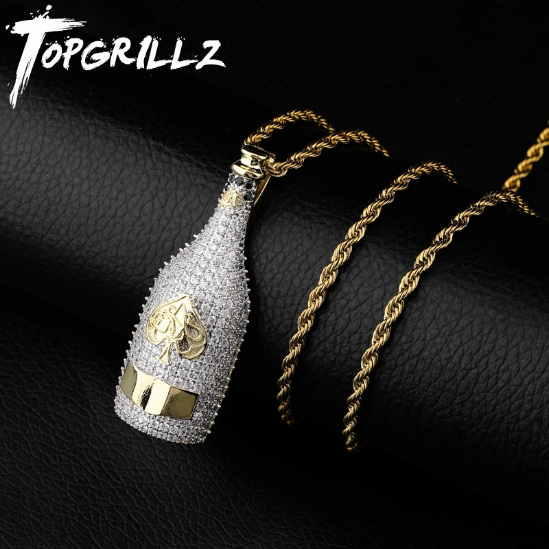 Fashion Men Vogue - TOPGRILLZ Big Wine Bottle Necklaces Full