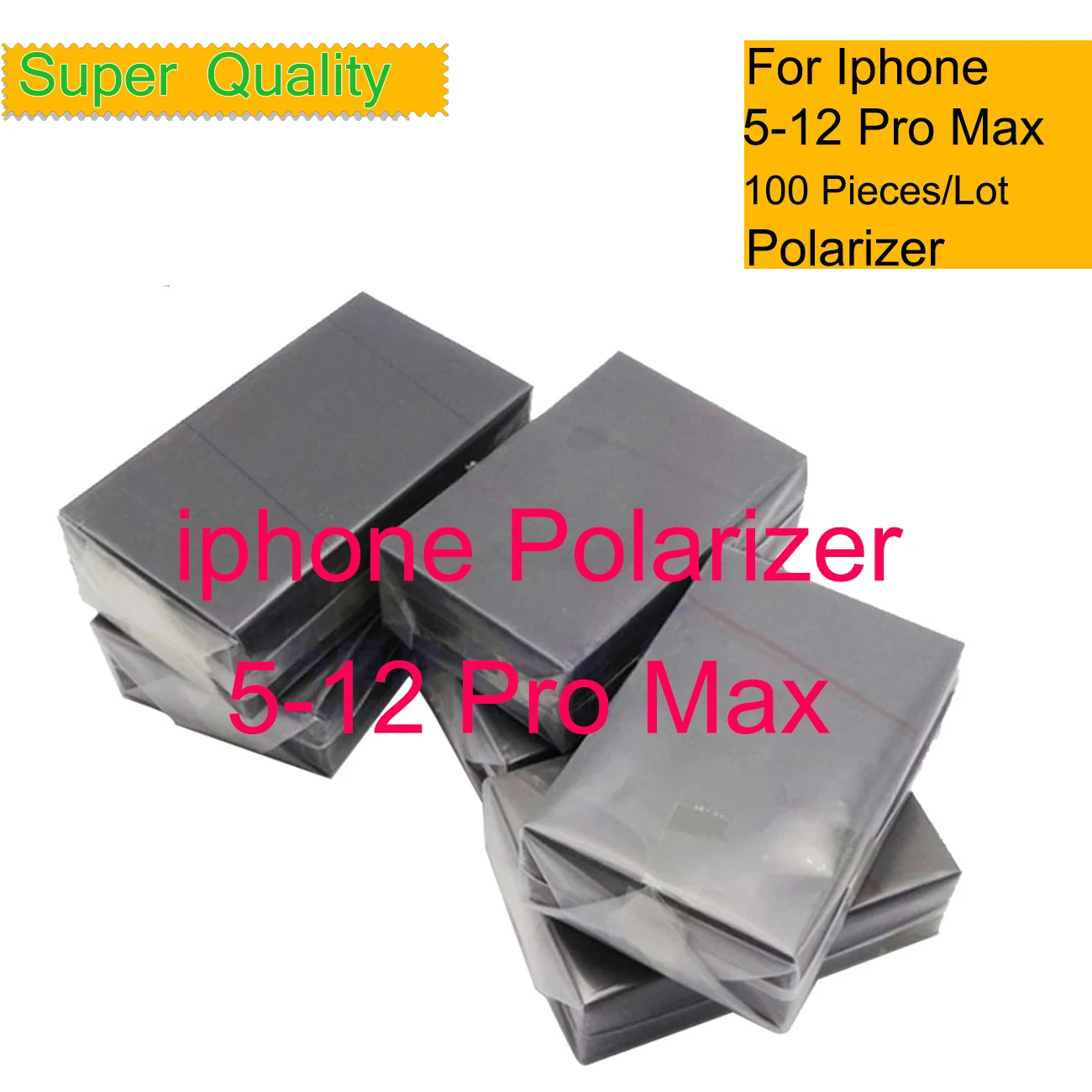 100Pcs/lot For iPhone 14 13 12 Pro Max Polarized Front LCD Screen Polarization Light Film X XR XS Max 11 Pro 7 8 Plus Polarizer