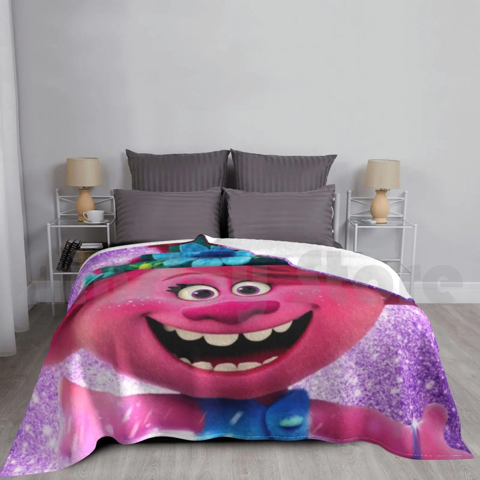 Trolls Design Blanket For Sofa Bed Travel Trolls World Tour Cbeebies Kids Kids Tv Childrens Childrens Tv