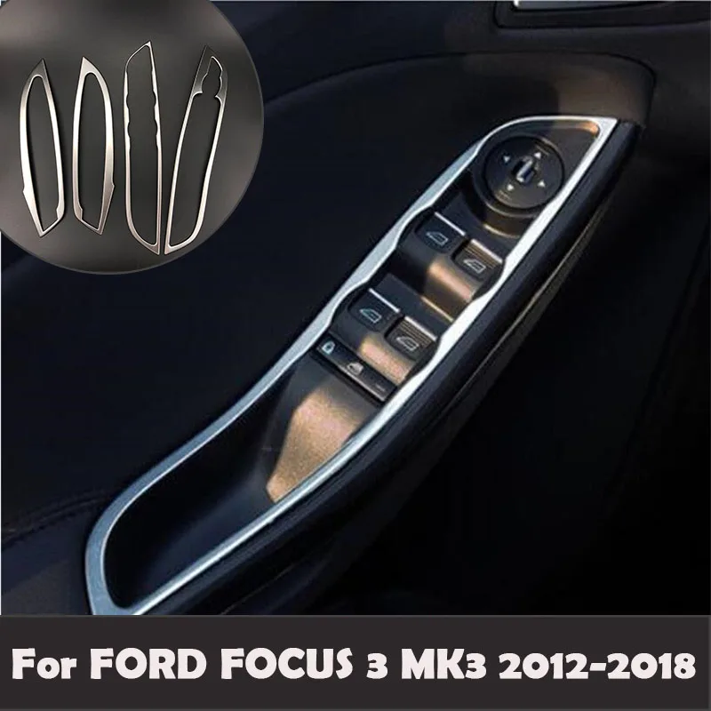 

For Ford Focus 3 MK3 2012-2018 Car Styling Accessories Window Lift Panel Interior Door Armrest Handle Frame Trim Sticker