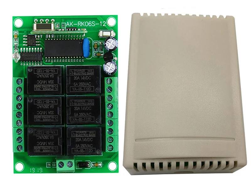 DC 12V 6 kanałów CH 6CH przełącznik bezprzewodowego pilota zdalnego sterowania System zdalnego sterowania odbiornik nadajnik 6CH przekaźnik 315/433
