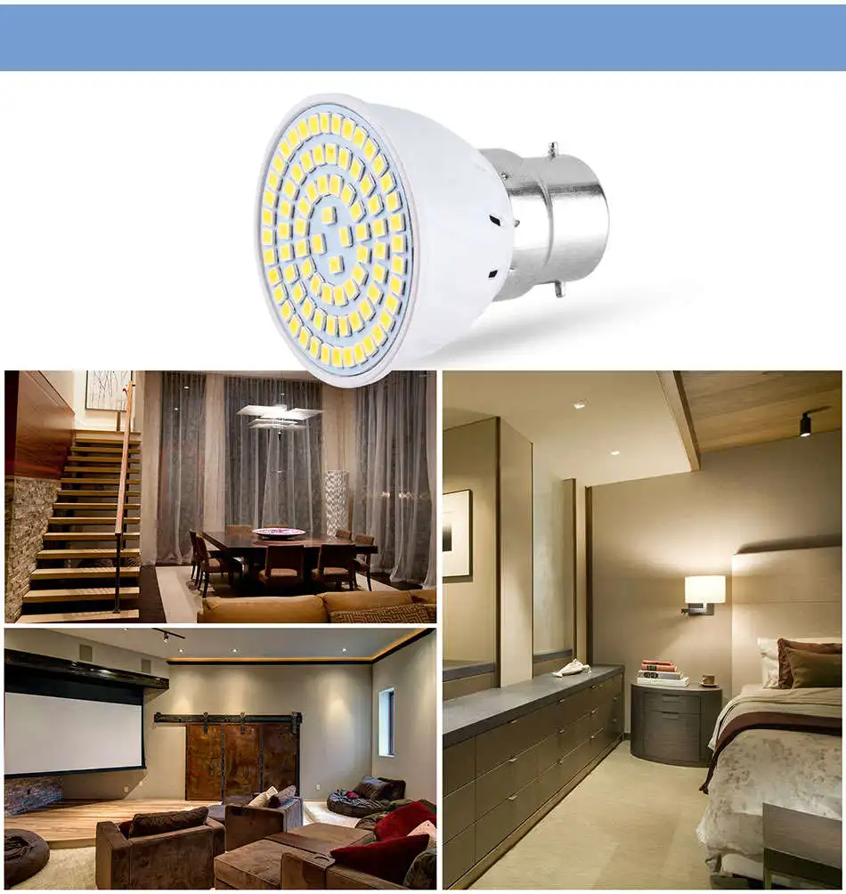 GU10 LED Bulb MR16 Spotlight E27 Halogen Lamp E14 Corn Light B22 Lamp Bulb 220V Bombilla Candle Ampoule Home Closet Bedroom 2835