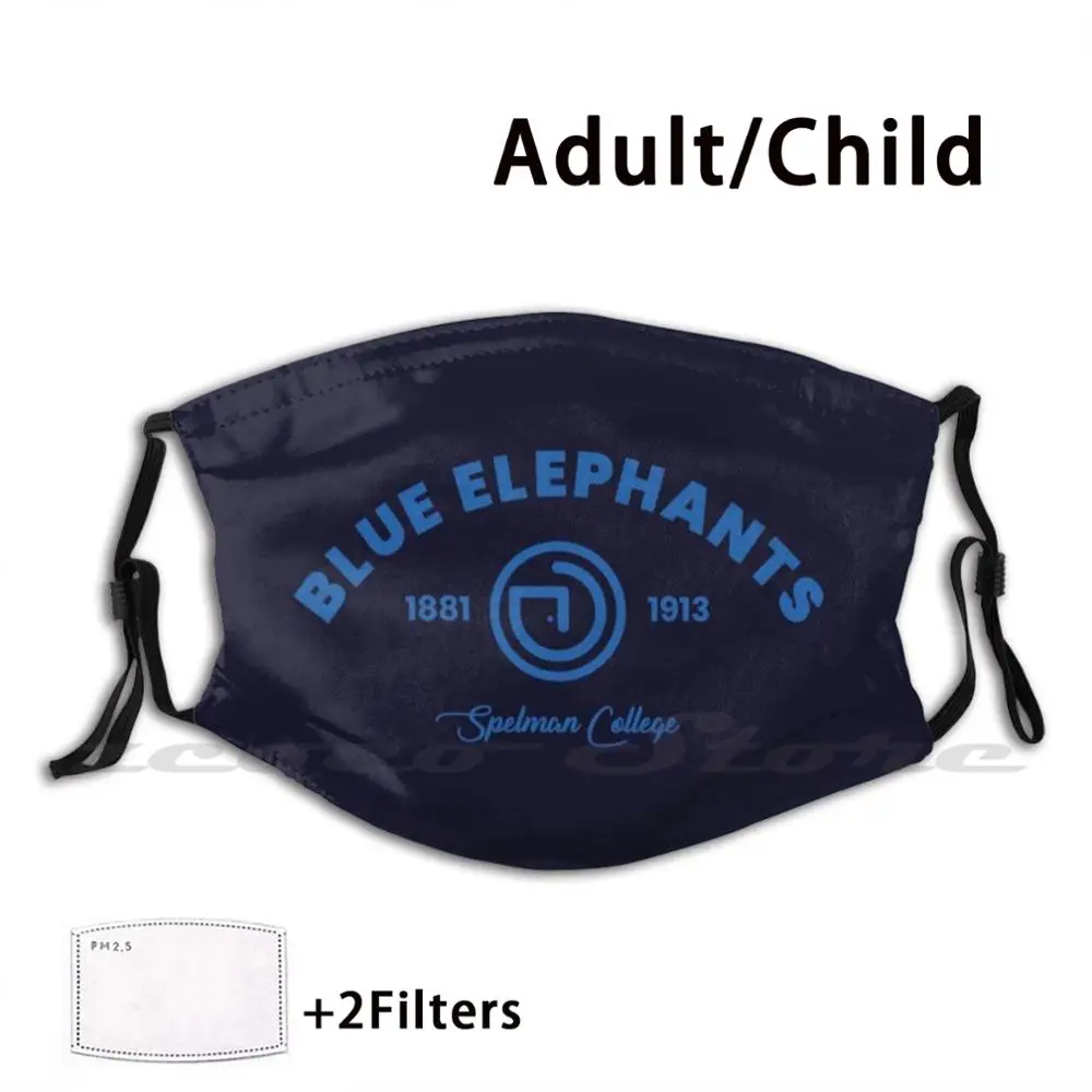 Blue elephans-Spelman College Mask panno lavabile filtro fai da te Pm2.5 bambini adulti