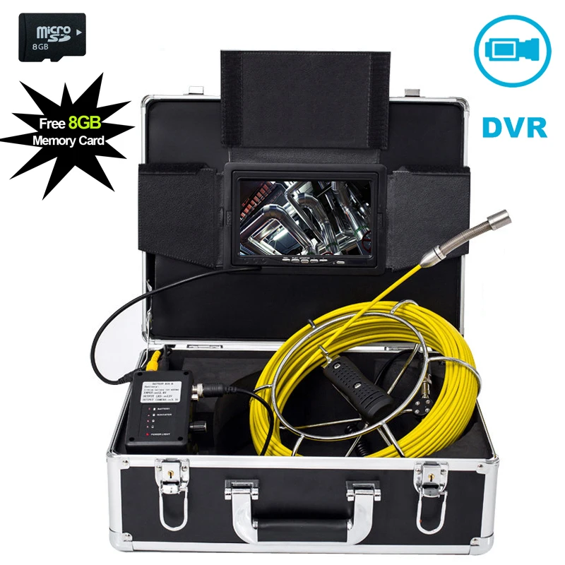 

DVR 20m Fiberglass Cable 7"LCD Pipe Inspection Video Camera 23mm Lens Used For Drain Sewer Endoscope Clean Equipment System