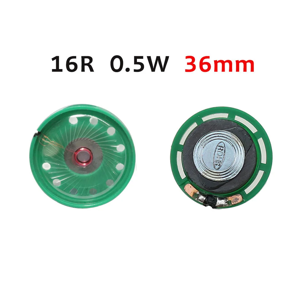 Haut-parleur rond vert pour sonnette, haut-parleur de voiture jouet, remplacement, œuvres d\'art, 8, 16, 32 ohms, 0.25 W, 0.25 W, 0.5W, 16R, 32R,