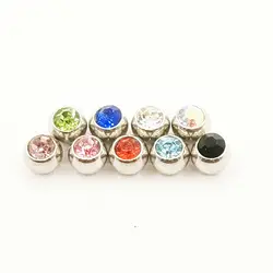 10pcs Multicolor Cubic Zirconia Spare BALLS Labret Belly Barbell Bar Piercing Replacement  Attachments 14g 16g DIY  Body Jewelry