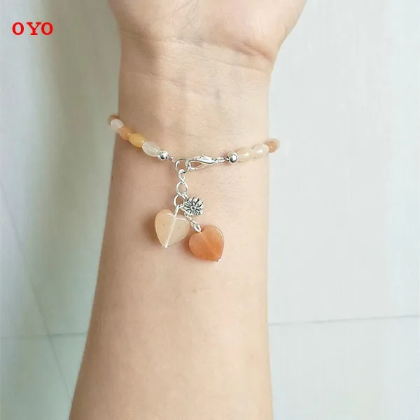 

Original design Gobi jade gold silk jade heart-shaped meticulous bracelet, anklet ethnic woman