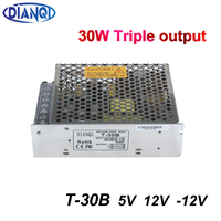 Triple output power supply 30w 5V 3a, 24V 1a, -12V 0.5a power suply T-30B  ac dc converter good quality