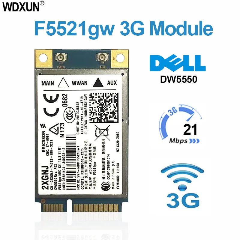 Карта для DELL 5550 DW5550 WWAN Mobile широкополосная Ericsson F5521GW HSDPA Wi-Fi карта