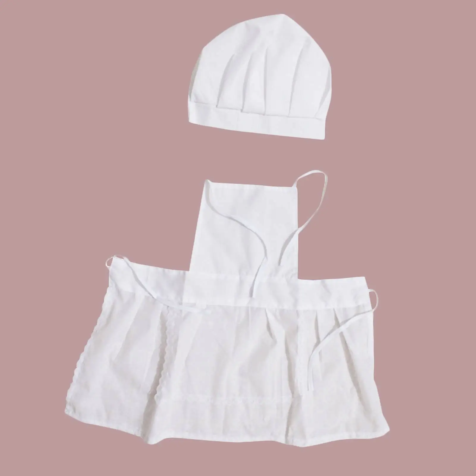 Cute Baby Chef Apron&Hat For Kids Costumes Cotton Blended Chef Baby White Cook Costume Photos Photography Prop Newborn Hat Apon