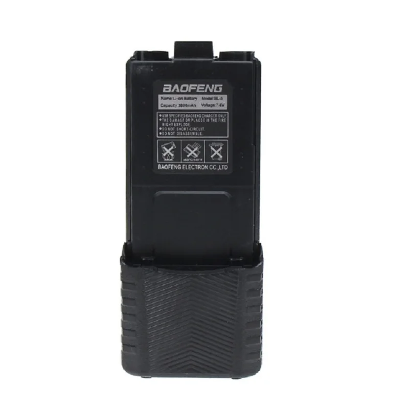 

Baofeng UV5R Walkie Talkie Battery Extended 7.4V 3800mAh Li-ion BL-5 Battery Pack For Baofeng UV-5R UV-5RE Black