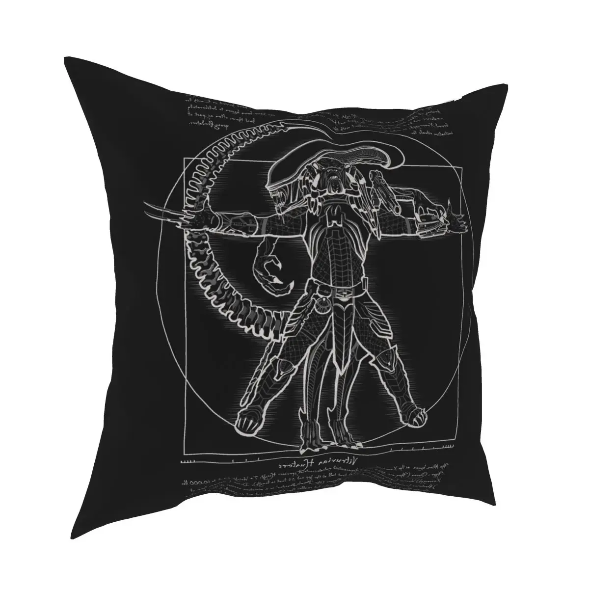 Vitruvian Hunters Negative Alien Covenant Alien Vs Predator Pillowcover Decoration Cushion Cover Throw Pillow for Living Room