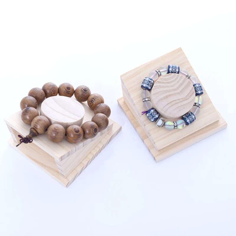 New ArrivalSolid Wood Creative Bracelet Tray Bracelet Holder Jewelry Storage Tray Counter Jewelry Display Rack Prop Display Tray