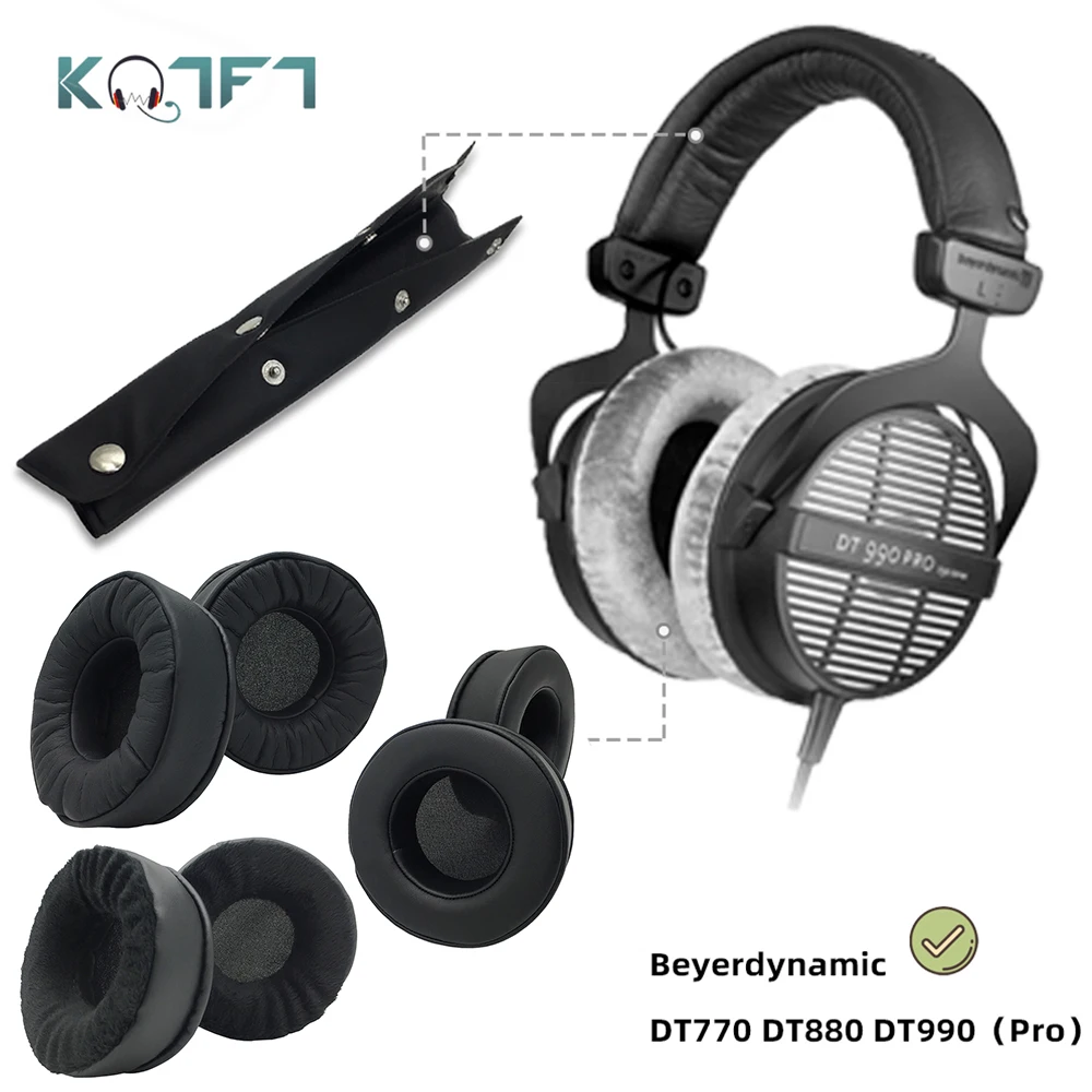 

KQTFT Velvet Replacement EarPads for Beyerdynamic DT770 Pro DT880 Pro DT990 Pro Ear Pads Parts Earmuff Cover Cushion Cups