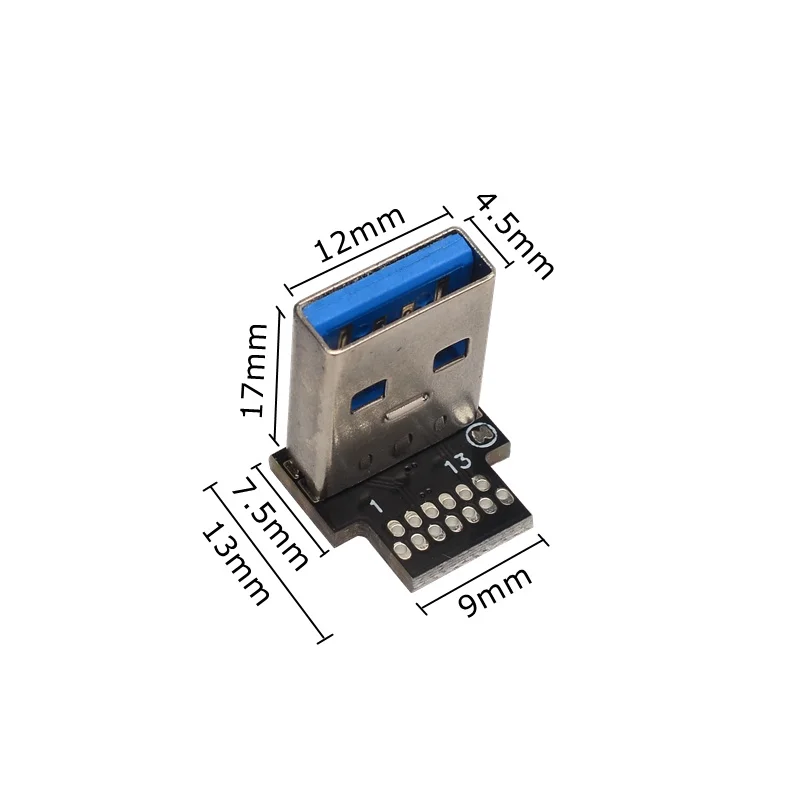 USB 3,0 tipo A hembra macho en ángulo, conector USB PCB, conectores de placa PCB