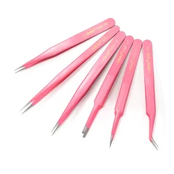 1pcs Anti-Static Excellent Quality Tweezers Bend Long nose Cross Tweezers For intersperse Beads Jewerly Sewing Accessories Tools