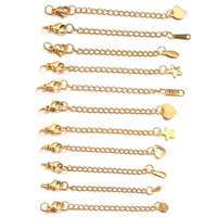10pcs/Lot 50mm Stainless Steel Necklace Extension Chain Bulk Bracelet Extended Chains Tail Chains Extender For Jewelry Making